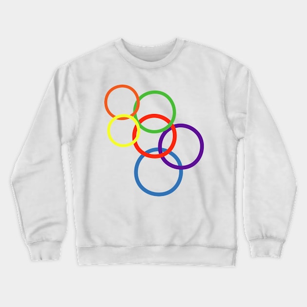 Rainbow Rings Crewneck Sweatshirt by The E Hive Design